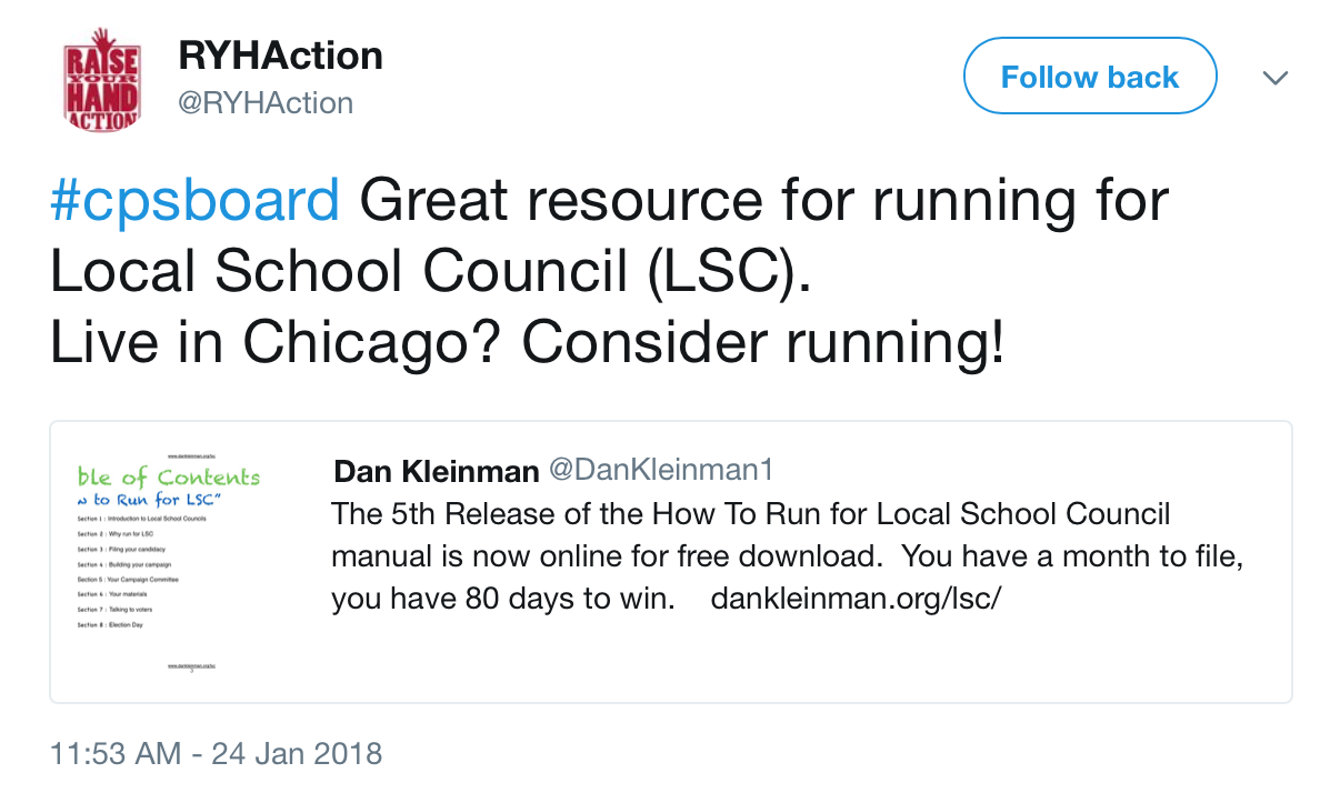Thanks to the Community, like Raise Your Hand Action! Run For LSC!