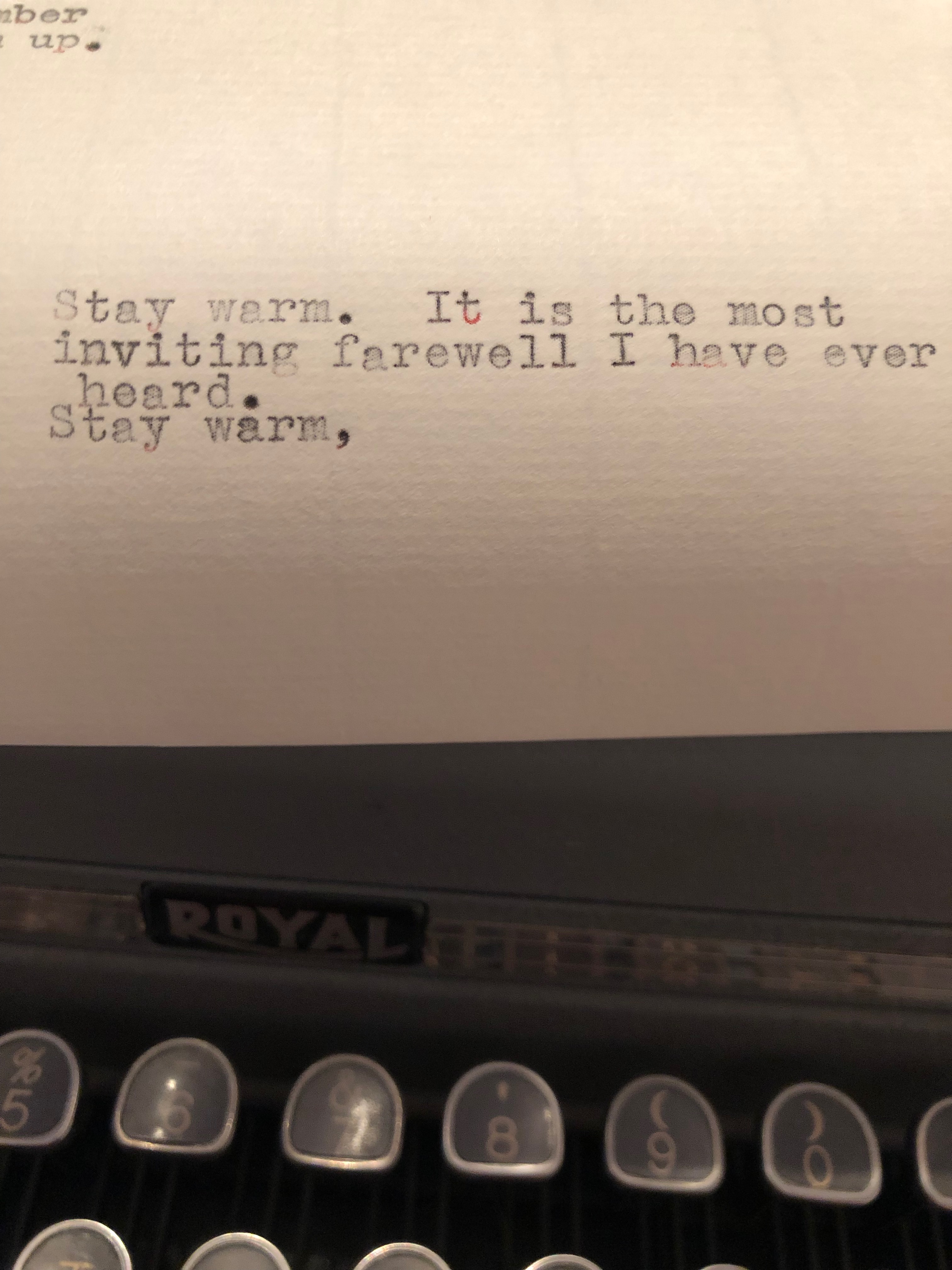 Typewriter Thought OneTwentyEightNineteen : ChicagoCold