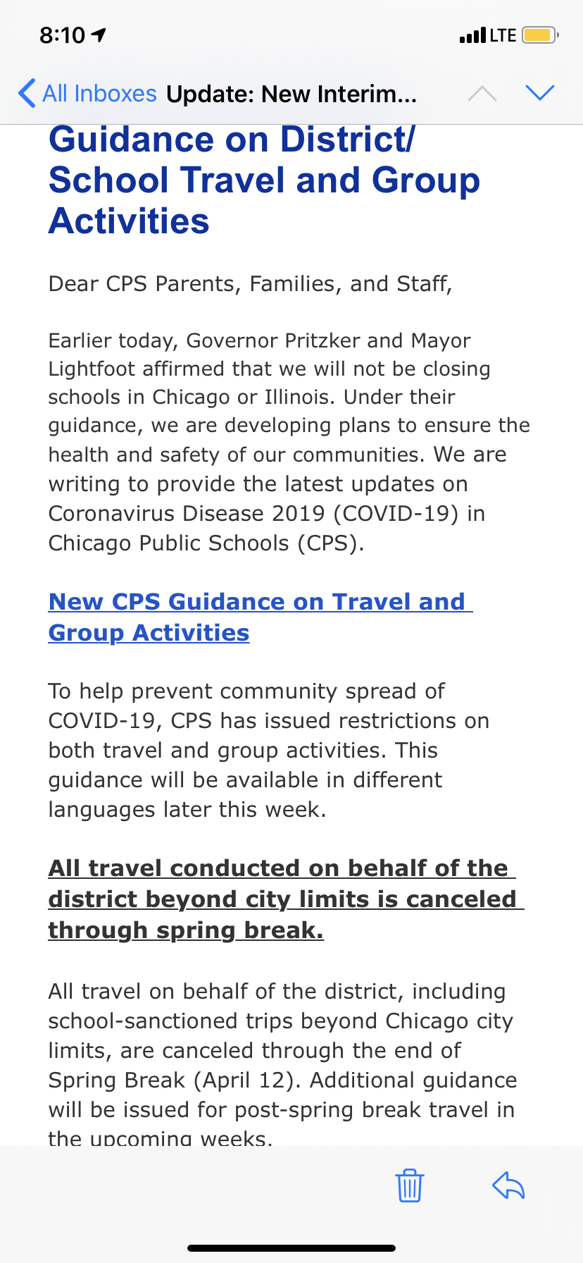 CPS Guidance on COVID-19 as Received