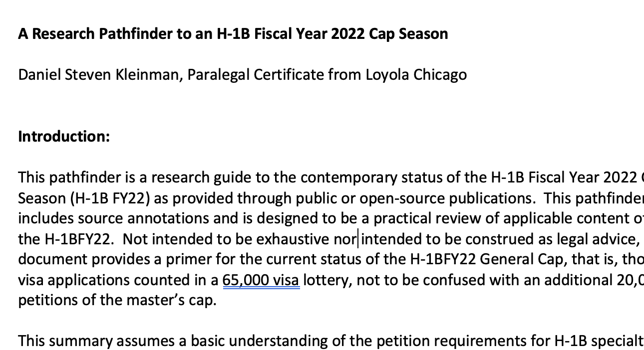A Contextual Overview of an H-1B Fiscal Year 2022 Cap Season