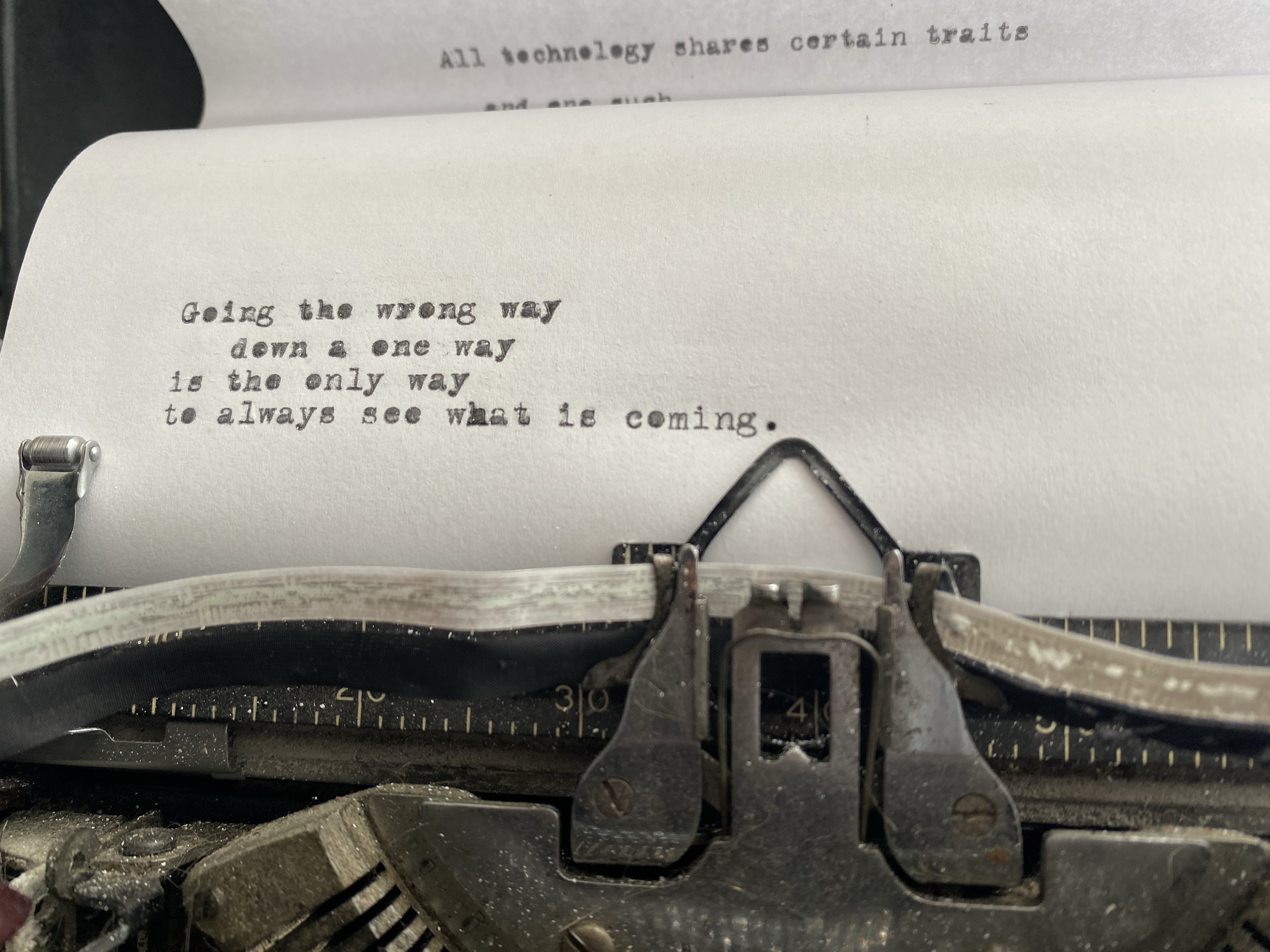 Typewriter thought from earlier,