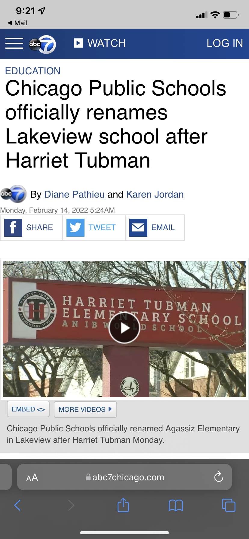 Today’s Read: Welcome to Harriet Tubman Elementary of Lakeview!