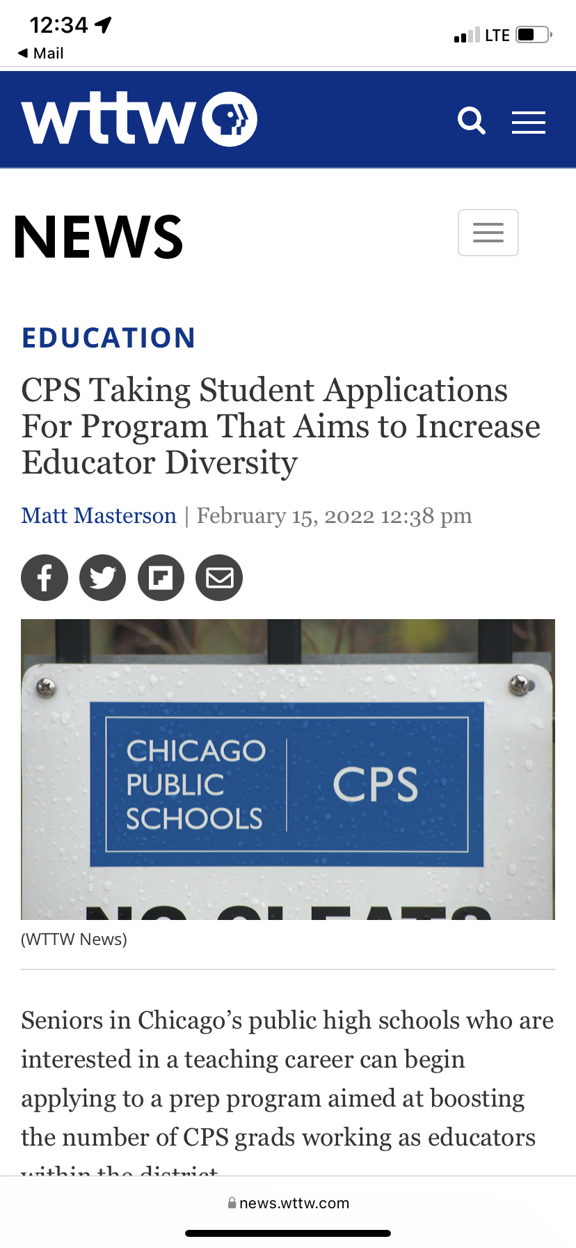 Today’s Read: CPS Taking Student Applications For Program That Aims to Increase Educator Diversity
